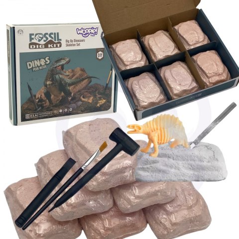 WOOPIE Wykopaliska Dinozaurów 6 Losowych Figurek Szkieletów Dinozaurów