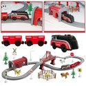 WOOPIE Zestaw Elektryczna Kolejka Lokomotywa Tor Farma Zwierzęta 70 el.