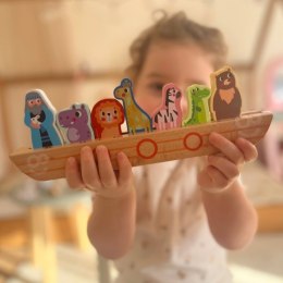 TOOKY TOY Drewniana Układanka Łamigłówki dla Dzieci Noe i Zwierzęta