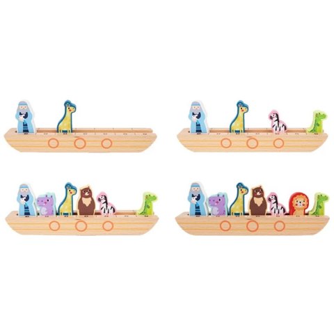 TOOKY TOY Drewniana Układanka Łamigłówki dla Dzieci Noe i Zwierzęta