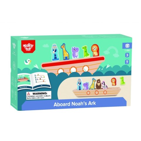 TOOKY TOY Drewniana Układanka Łamigłówki dla Dzieci Noe i Zwierzęta