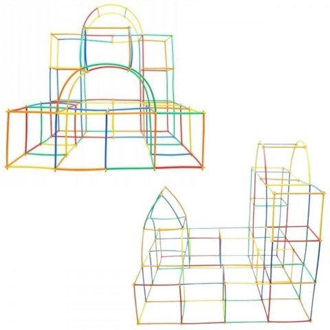 WOOPIE Klocki Konstrukcyjne Kolorowe Słomki 1200 el.