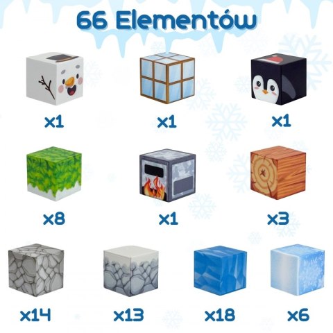 WOOPIE Klocki Magnetyczne Konstrukcyjne Zimowy Świat klocków