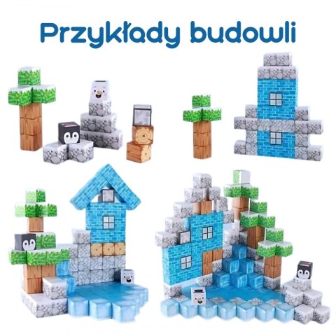 WOOPIE Klocki Magnetyczne Konstrukcyjne Zimowy Świat klocków