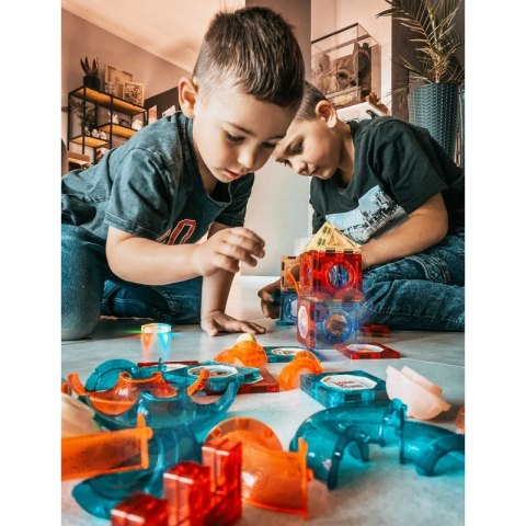 WOOPIE Klocki Magnetyczne Tor Kulkowy Świetlny Kulodrom 49 el.