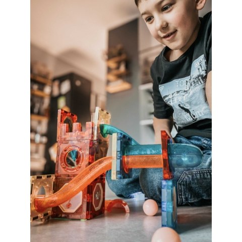 WOOPIE Klocki Magnetyczne Tor Kulkowy Świetlny Kulodrom 75 el.