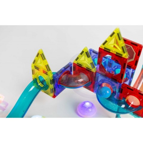 WOOPIE Klocki Magnetyczne Tor Kulkowy Świetlny Kulodrom 75 el.