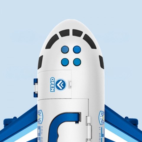 WOOPIE Samolot Rozkładany Transporter Policja z 3 Autami Policyjnymi Zestaw XL Znaki Drogowe