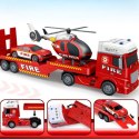 WOOPIE Zestaw Pojazdów Laweta Strażacka Helikopter Samochód Dźwięk Światła