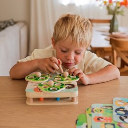 TOOKY TOY Drewniana Gra Zręcznościowa 2w1 Wyciągnij Robaczki dla Dzieci