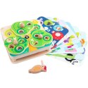 TOOKY TOY Drewniana Gra Zręcznościowa 2w1 Wyciągnij Robaczki dla Dzieci