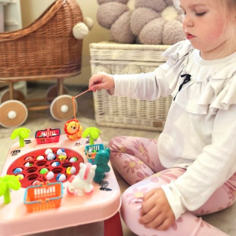 WOOPIE Gra Zręcznościowa Łowienie Ryb Interaktywny Stolik Różowy