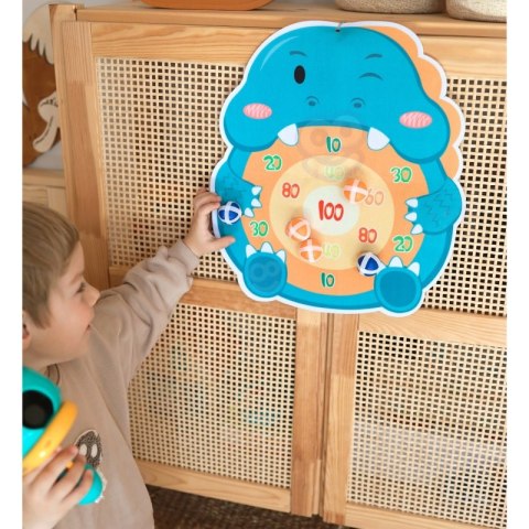 WOOPIE Gra w Rzutki Dart Pistolet Dinozaur na Kulki Rzepy Tarcza Punkty Strzelanie