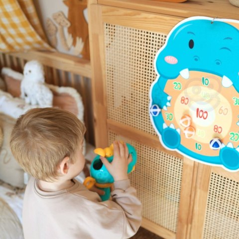 WOOPIE Gra w Rzutki Dart Pistolet Dinozaur na Kulki Rzepy Tarcza Punkty Strzelanie