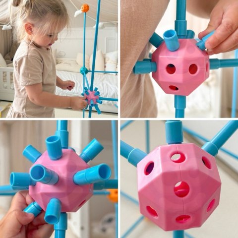 WOOPIE Zestaw Konstrukcyjny XXL Klocki do Budowania Namiotu Bazy Rurki Słomki 340 el.