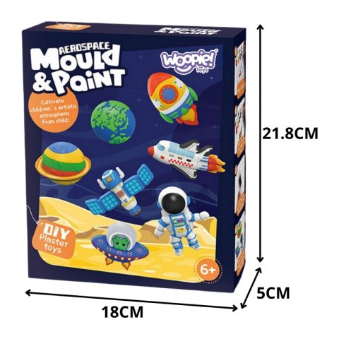 WOOPIE Zestaw Kreatywny z Farbami DIY Zrób Odlewy Gipsowe Figurki i Pomaluj - Zestaw Kosmiczny