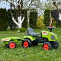 FALK Traktorek Baby Claas Axos 310 Zielony z Przyczepką od 1 roku