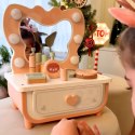 TOOKY TOY Drewniana Toaletka Motylek Akcesoria Lustro z Oświetleniem LED + Kosmetyki