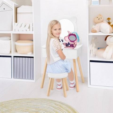 VIGA Zestaw Biała Toaletka + Akcesoria Jak z Salonu