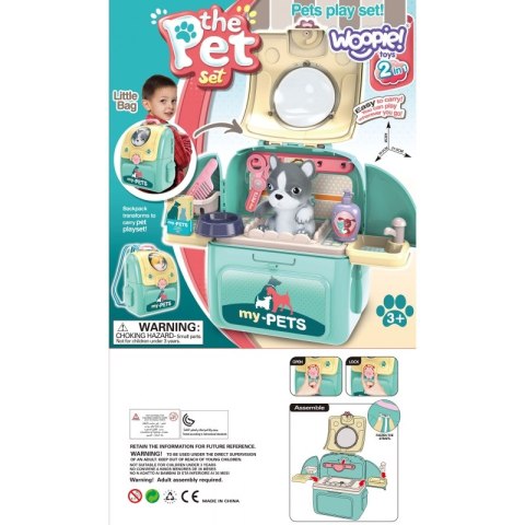 WOOPIE Przenosny Zestaw Pielęgnacyjny Groomer 2w1Pies w Plecaku Transporter