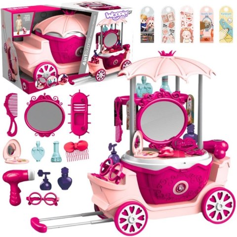 WOOPIE Salon Piękności Urody Toaletka na Kółkach Wózek Wlizka 31 akc. 4w1