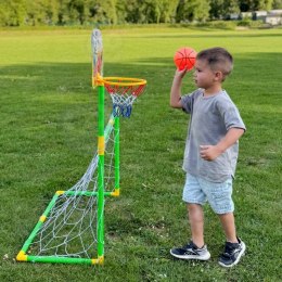 WOOPIE Zestaw 2w1 Koszykówka Bramka do Piłki Nożnej+ Piłki