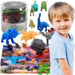 WOOPIE Zestaw Figurki Dinozaury Duże Zwierzęta Mata Pojemnik XXL 34 szt.