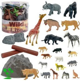 WOOPIE Zestaw Figurki Zwierzęta Safari 34 szt.