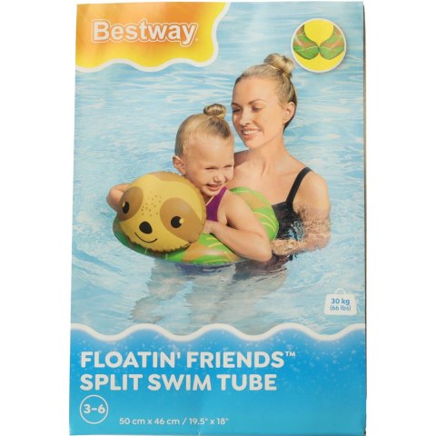 Kółko do pływania koło dmuchane BESTWAY 36405 leniwiec 50x46cm Kółko do pływania koło dmuchane BESTWAY 36405 leniwiec 50x46cm