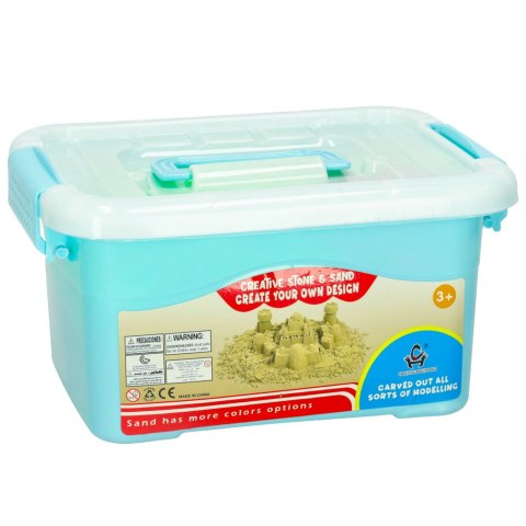 Piasek dla dzieci 2kg foremki piaskownica zestaw XXL plastyczny kreatywny niebieski Piasek dla dzieci 2kg foremki piaskownica zestaw XXL plastyczny kreatywny niebieski