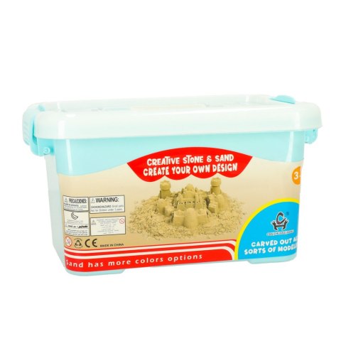 Piasek dla dzieci w wiaderku 1kg foremki niebieski Piasek dla dzieci w wiaderku 1kg foremki niebieski