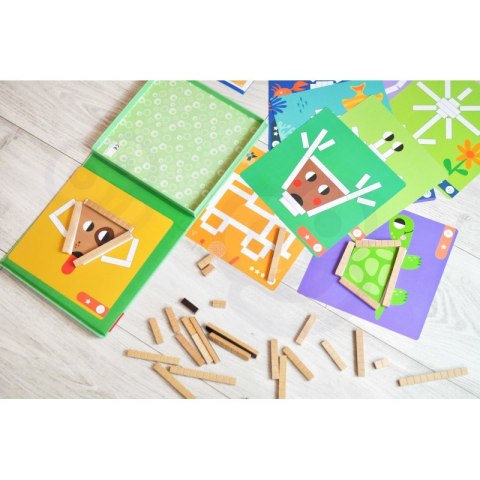 TOOKY TOY Układanka Gra Logiczna Łamigłówki Klocki Magnetyczne dla Dzieci 49 el. FSC