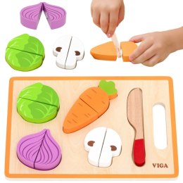 VIGA Drewniana Układanka Edukacyjna Montessori Warzywa do Krojenia