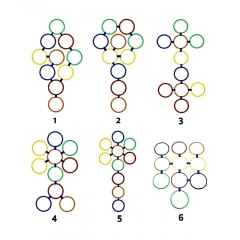 WOOPIE Gra w Klasy Zestaw do Skakania Pierścienie Obręcze 10 szt