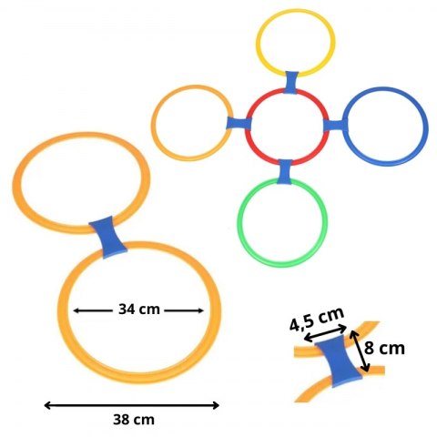 WOOPIE Gra w Klasy Zestaw do Skakania Pierścienie Obręcze 10 szt