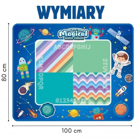 WOOPIE Mata Wodna do Malowania XXL 100x80cm Kosmos Niebieska