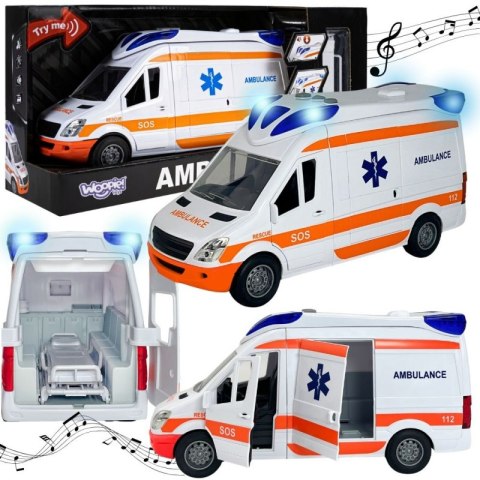 WOOPIE Pogotowie Karetka Ambulans Nosze w Zestawie + Sygnały Dźwiękowe I Świetlne