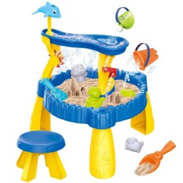 WOOPIE Stolik Wodny XL z Krzesełkiem 2w1 Piaskownica Delfinek 12el.