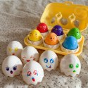 WOOPIE Układanka Sorter Montessori Dopasuj Kształty Wesołe Kurczaczki Jajka 6szt