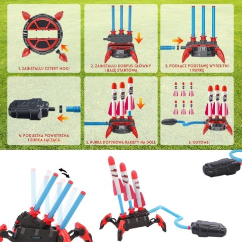 WOOPIE Wyrzutnia Rakiet Piankowych 6 szt.