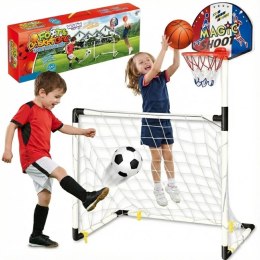 WOOPIE Zestaw 2w1 Koszykówka Bramka do Piłki Nożnej+ Piłki