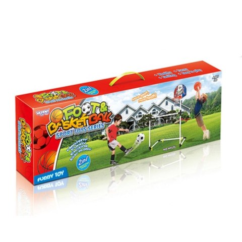 WOOPIE Zestaw 2w1 Koszykówka Bramka do Piłki Nożnej+ Piłki