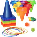 WOOPIE Zestaw Gra Ogrodowa 3w1 Rzut do Celu Pachołki Obręcze Woreczki 30 el.