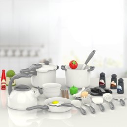 WOOPIE Zestaw Małego Kucharza Garnki Patelnia Czajnik Biały 32el.