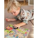 TOOKY TOY Drewniane Puzzle Montessori Pojazdy Samochody Samolot Statek Miasto Dopasuj Kształty