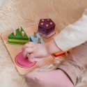 TOOKY TOY Drewniany Sorter Geometryczny Nauka Kształtów Liczenia Kolorów Montessori