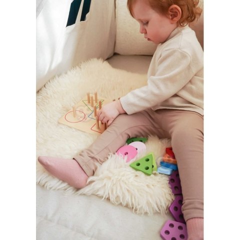 TOOKY TOY Drewniany Sorter Geometryczny Nauka Kształtów Liczenia Kolorów Montessori