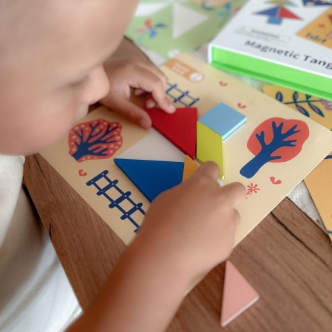 TOOKY TOY Puzzle Tangram Układanka dla Dzieci Nauka Kształtów Figury Kształty 18el.