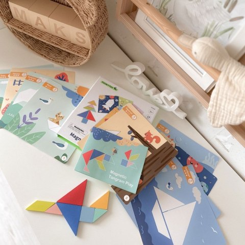 TOOKY TOY Puzzle Tangram Układanka dla Dzieci Nauka Kształtów Figury Kształty 18el.