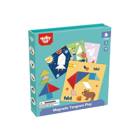TOOKY TOY Puzzle Tangram Układanka dla Dzieci Nauka Kształtów Figury Kształty 18el.